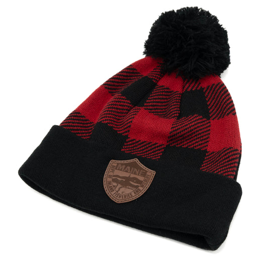 Knit Beanie, Buffalo Plaid